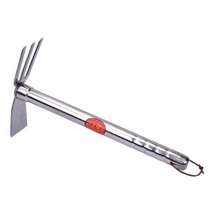 立锦家用不锈钢羊角锄头小耙子户外农用种菜挖土除草花园园艺花锄