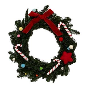 圣诞节装饰品花环圣诞树仿真藤条挂件酒店商场场景布置门挂墙挂饰