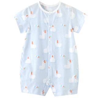 婴儿连体衣夏季短袖薄款夏装哈衣新生儿夏款爬爬服夏天宝宝衣服