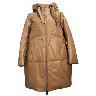 海宁真皮绵羊皮羽绒服2025冬季新款卡其黄中长休闲大码皮衣外套女