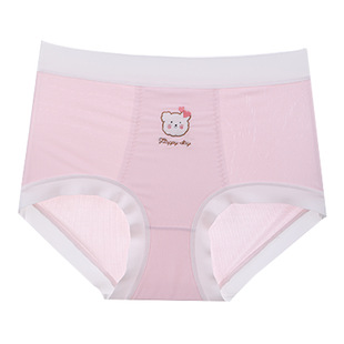 大码抗菌内裤女高腰无痕冰丝胖MM200斤可爱小熊清凉透气日系少女