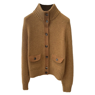 意大利进口麂皮 LP羊绒针织外套飞行员夹克女 手缝工艺 只有20件