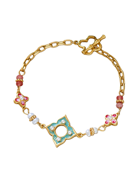 时尚精致气质珐琅四叶草手链新款