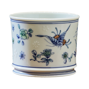 主人杯茶杯功夫茶杯个人茶杯品茗杯景德镇青花瓷釉下五彩蝶恋花杯