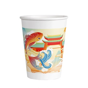 一次性纸杯加厚家用办公室商用高级食品级杯子定制印logo整箱批发