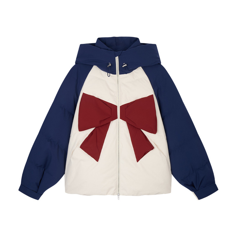 UOOYAA/乌丫2026冬季新款球型蝴蝶结户外机能羽绒服