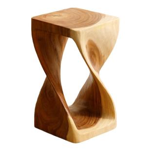 泰国创意实木凳子家用换鞋矮凳客厅茶几凳整木根雕花架花台木墩凳