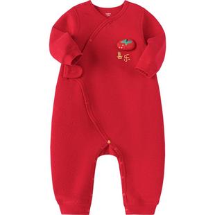 巴拉巴拉婴儿宝宝衣服新生儿连体衣纯棉睡衣秋冬款儿童保暖哈衣厚