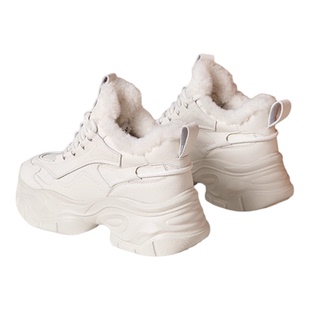 星期六女鞋厚底老爹鞋女冬季加绒加厚2025新款增高松糕鞋子运动鞋