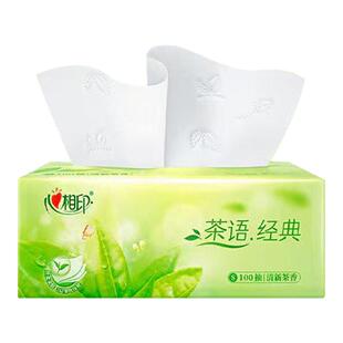 心心相印抽纸茶语清香型纸巾家庭用餐巾纸整箱24包带香味卫生纸