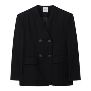 Maca Kaka  秋冬女士Oversized条纹西装外套银泰百货精品301577