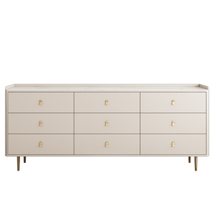 现代轻奢九斗柜主卧室床尾电视柜实木抽屉收纳柜客厅超薄玄关柜子