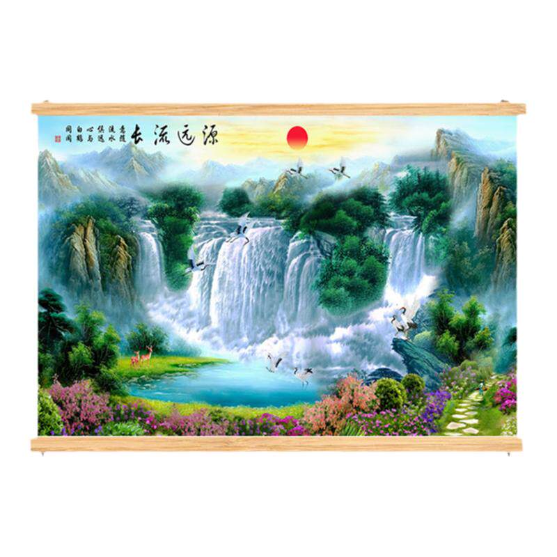 山水风景挂画招财风水流水生财