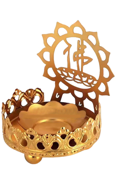 合金光影创意电金莲花酥油灯座