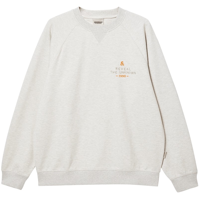 杰克琼斯男装秋冬新款立体图案胶印休闲简约日常舒适百搭圆领卫衣