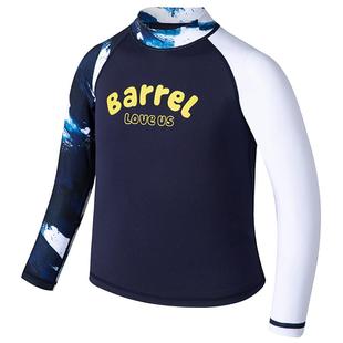 韩国BARREL儿童长袖分体冲浪衣运动玩水防晒速干印花游泳衣 Merry