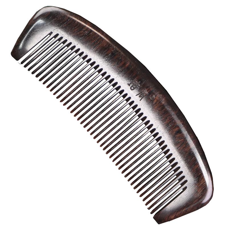 培风天然正品紫光檀木梳子女士长发脱发静电黑檀木梳乌木整料刻字