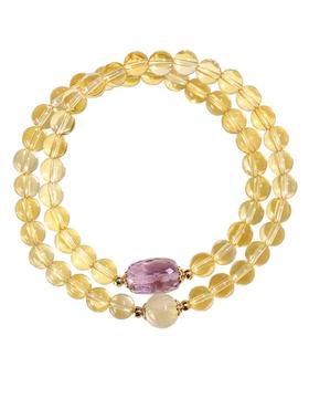 【自营】daisy beauty天然金发晶招财串珠双圈手链女国潮手串女