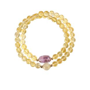 【自营】daisy beauty天然金发晶招财串珠双圈手链女国潮手串女