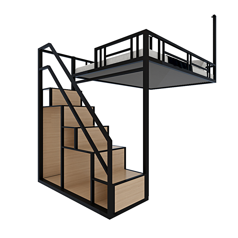 定制悬挂式多功能铁架吊床小户型阁楼挂壁loft省空间新公寓高架床