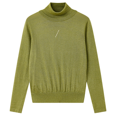 BLINK/浅堆领金属丝羊毛衫女秋冬高领内搭打底衫上衣时髦