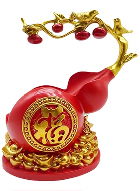 中式创意新年葫芦红酒架摆件家居玄关客厅酒柜装饰品开业乔迁礼品