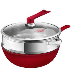 麦饭石锅不粘锅炒锅家用炒菜燃气灶适用韩国平底麦石饭不沾麦石锅