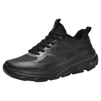 Lotto/乐途男黑色皮面运动跑步鞋