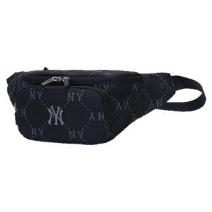 MLB包包男女通用腰包NY钻石老花情侣单肩斜挎运动包胸包3AHSM035N