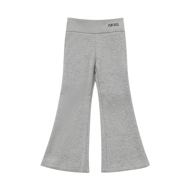 NIESSING尼辛童装冬季新款时尚休闲加绒女童微喇针织运动裤卫裤