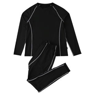 胖男童篮球训练服加绒秋冬中大童儿童速干体能运动紧身衣男孩冬季