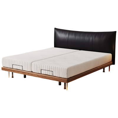 诗享迦中古风真皮实木电动智能床