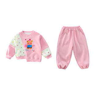 女童套装春季2026新款洋气时髦儿童巨好看春装小童宝宝卫衣两件套