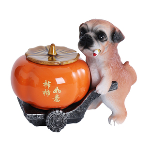 创意满载而归烟灰缸家用客厅高级感个性带盖防飞灰可爱灰缸送朋友