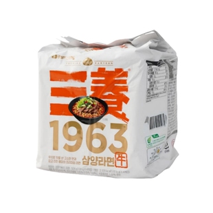 韩国三养1963牛肉液体汤料后制干粉增味拉面131G*4袋包装韩式风味