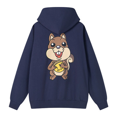drewhouse松鼠图案拉链连帽卫衣