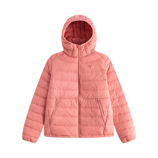 riverstone plus 90白鸭绒排骨连帽羽绒服女轻薄冬季保暖拉链外套