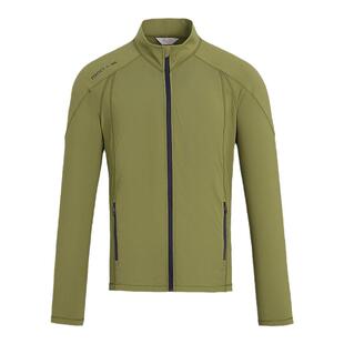 svg高尔夫秋季新款男装橄榄绿色拉链立领外套时尚运动夹克上衣