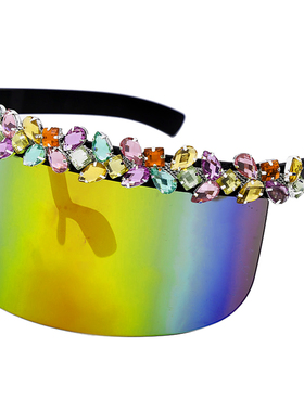 挡风一体式防晒舞台道具遮面墨镜