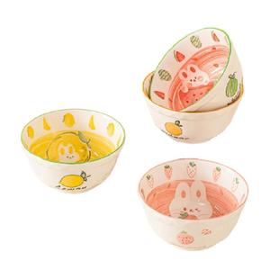 佩尔森可爱碗家用陶瓷米饭碗2025新款釉下彩餐具网红卡通组合碗具