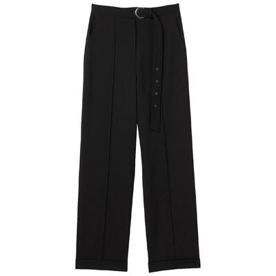 SANDRO黑色通勤高腰西装长裤