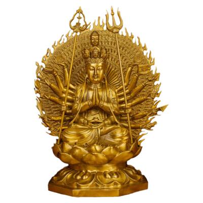 黄铜纯铜千手观音摆件