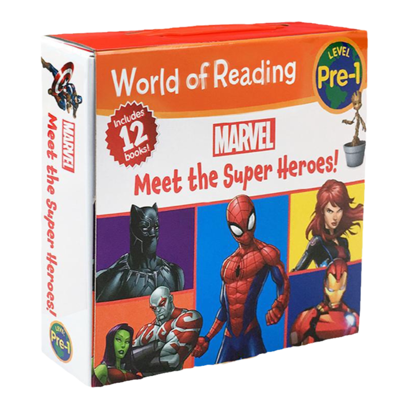 预售 英文原版绘本漫威超级英雄初级分级读物12册 World of Reading Marvel Meet the Super Heroes! (Pre-Level 1)幼儿童书