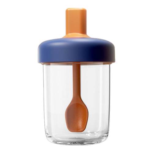 安扣玻璃水杯带盖勺子透明早餐专用牛奶杯女高颜值便携外带燕麦杯