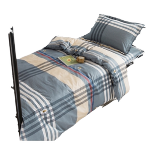 纯棉学生宿舍0.9m单人被套三件套床笠款寝室床上用品被子被褥全套