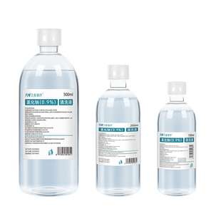 0.9生理性盐水医用500ml湿敷脸洗鼻伤口冲洗纹绣大瓶氯化钠清洗液