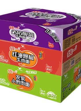 统一24袋混搭酸菜红烧农家方便面
