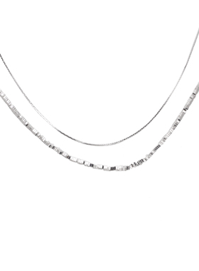 ins冷淡风碎银子双层项链