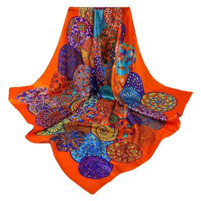 100%桑蚕丝巾女高档真丝大方巾秋冬季百搭时尚洋气围巾披肩两用