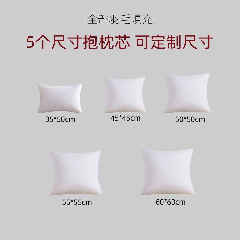 抱枕芯批发酒店沙发抱pillow内胆床头靠枕垫枕羽毛靠垫腰靠背